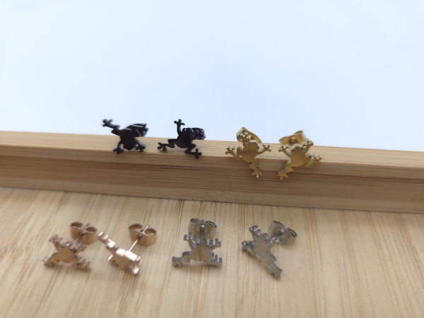 Frosch Edelstahl Ohrstecker frog